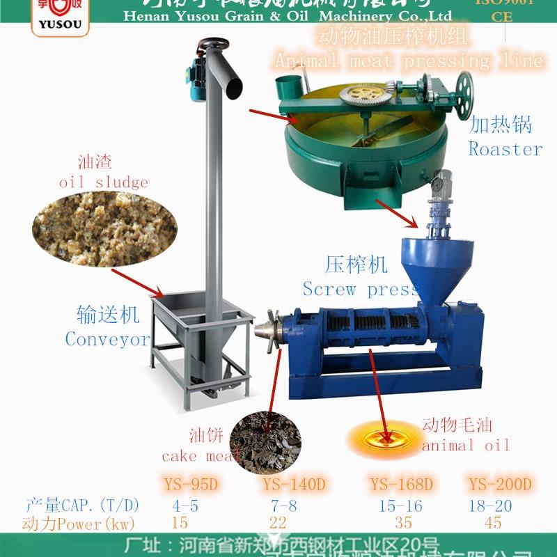 动物油脂压榨机 油渣榨油机 饲料油制取设备