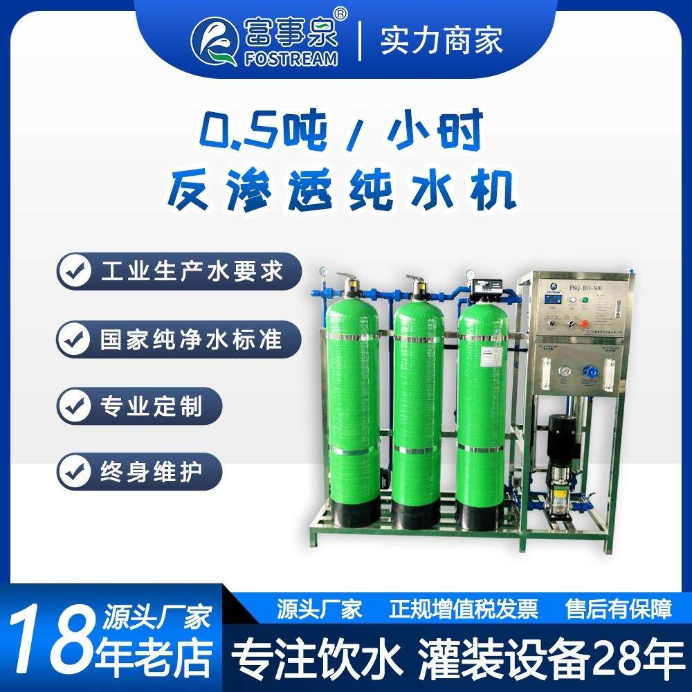 广东工厂直销0.5吨每小时500l升小型商用直饮RO反渗透纯净水机