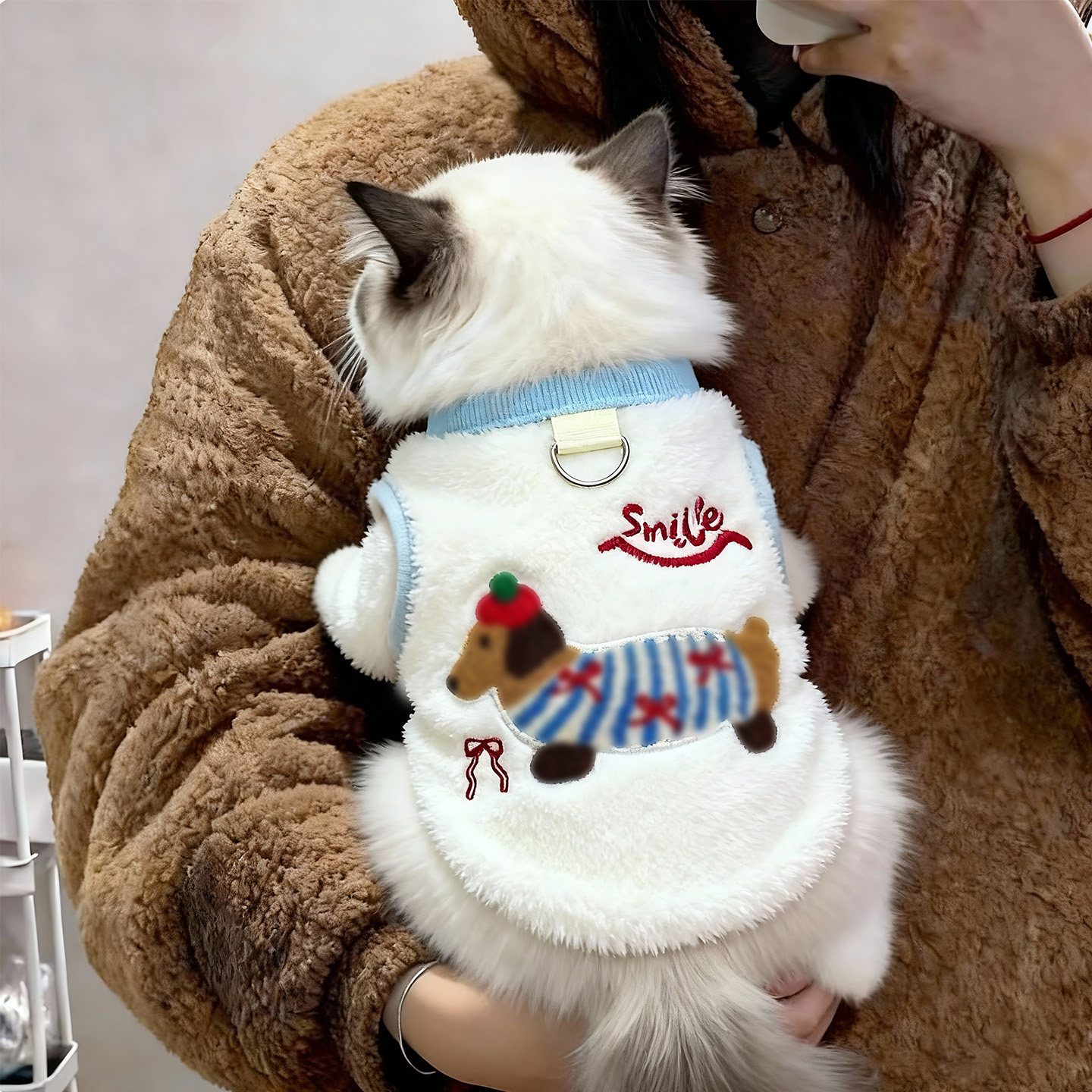 猫咪衣服卡通小狗服装加绒防掉毛