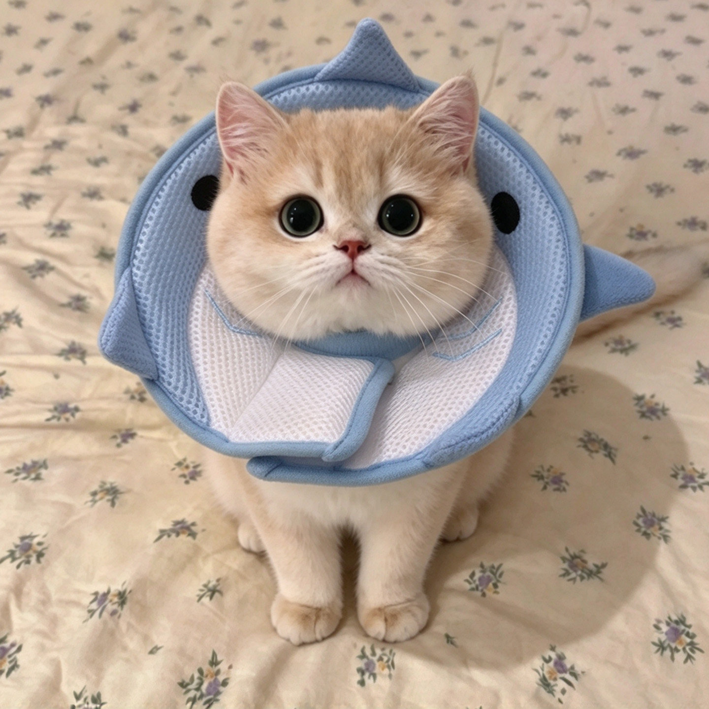 猫咪伊丽莎白圈防舔神器可吃饭可爱鲨鱼绝育圈驱虫项圈可调节头套