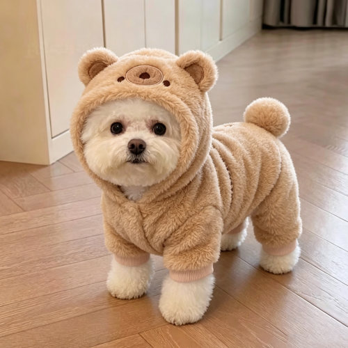 秋冬狗狗连帽护肚四脚衣宠物睡衣