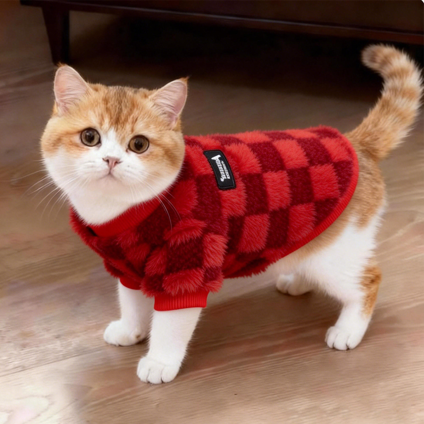 猫咪衣服秋冬装红色格子卫衣保暖可牵引防掉毛金渐层布偶宠物服装,宠物/宠物食品及用品,猫宠物服装/雨衣（新）,淘宝优惠券,粉丝福利购,淘宝优惠卷