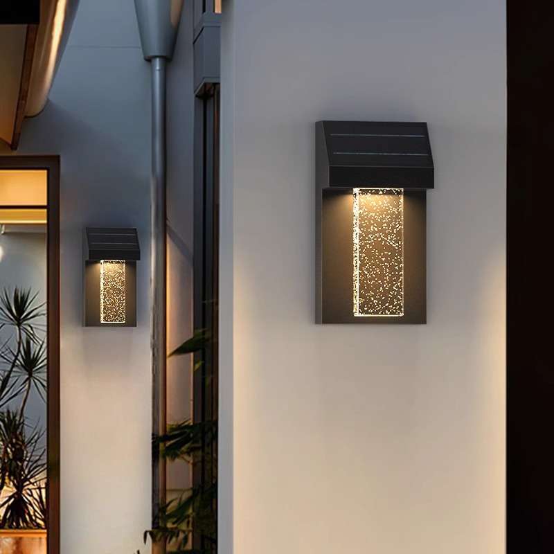 led壁灯防水简约外墙壁灯别墅太阳能户外庭院灯大门太阳能照明灯
