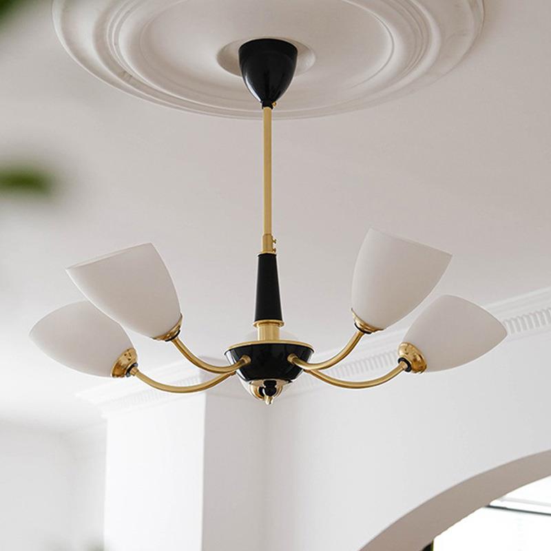 中古vintage吊灯摩登复古轻奢法式客厅灯高档全铜卧室甜筒美式灯