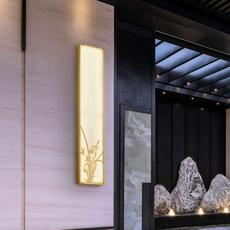 兰花款超薄玻璃壁灯户外防水不锈钢壁灯庭院灯现代大门两侧别墅灯