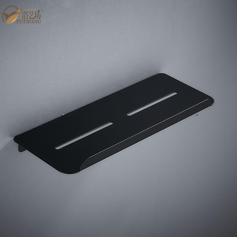 304不锈钢黑色单层浴室肥皂架淋浴房洗澡间卫生间墙上置物架宾馆