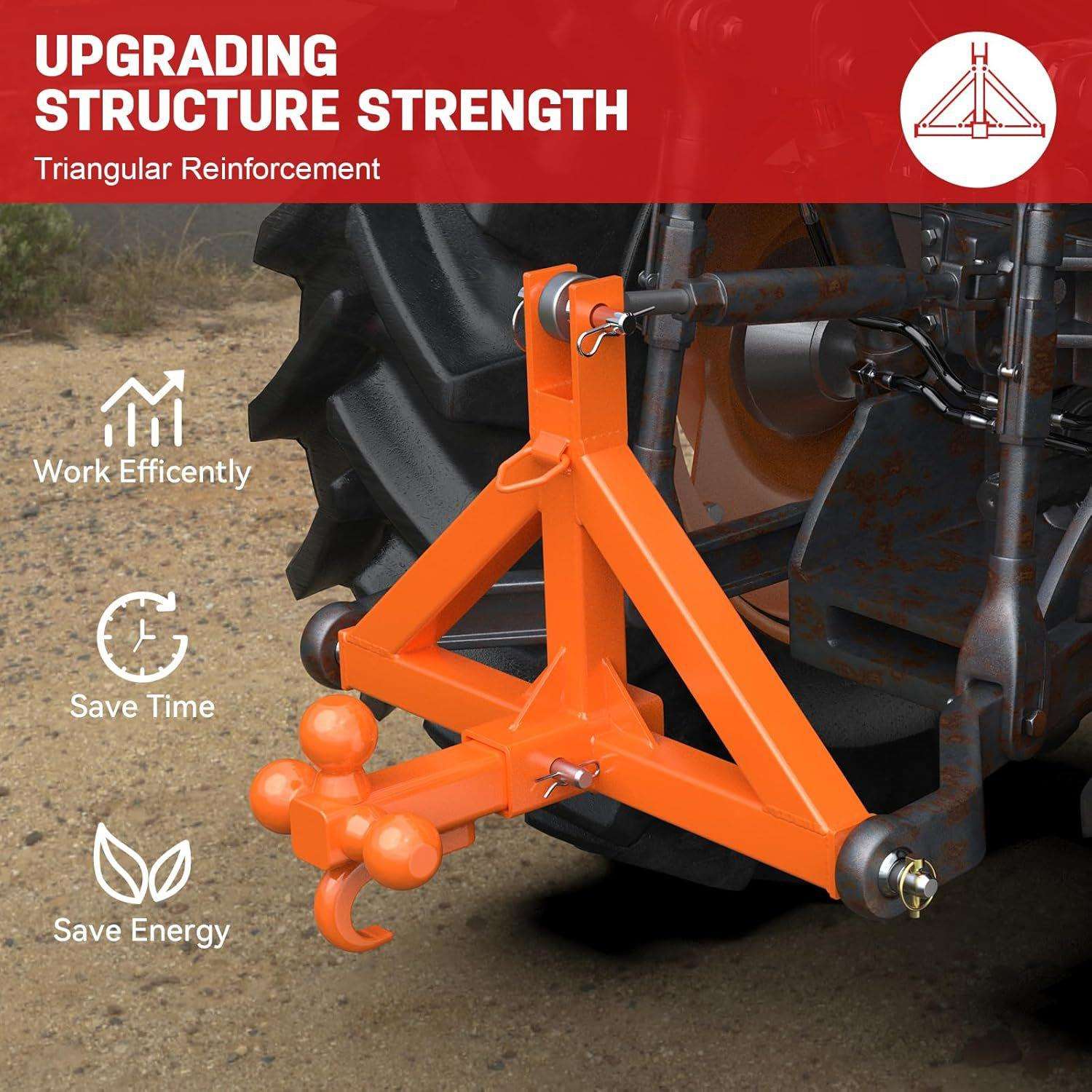 3.2“拖车挂钩接收器带牵引球挂钩重型拖拉机牵引杆快速挂钩附件