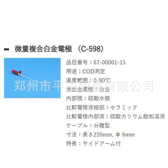 KEM京都电子工业微量复合铂电极C-598（67-00001-15）