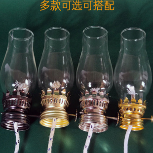DIY自制油灯酥油灯煤油灯复古灯头玻璃灯罩防风罩供佛马灯氛围灯