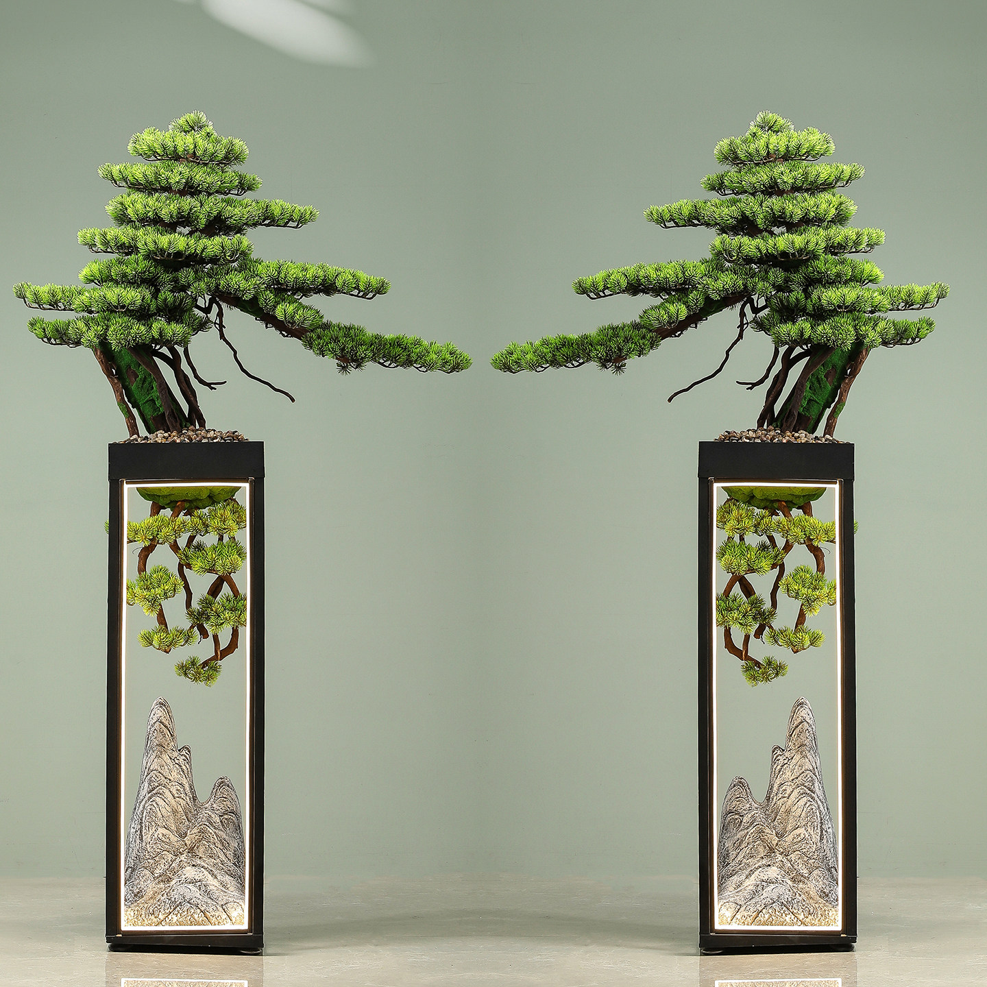 仿真迎客松假树绿植大型落地摆件客厅办公室酒店会所门口罗汉装饰