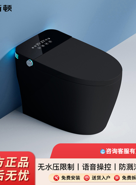 黑色智能马桶全自动翻盖一体式枪灰色家用电动即热遥控冲水坐便器