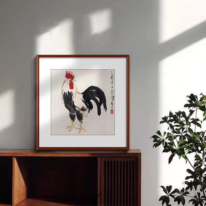 新品徐悲b鸿十二生肖斗方装饰画公鸡马龙名家国画客厅餐厅书房玄