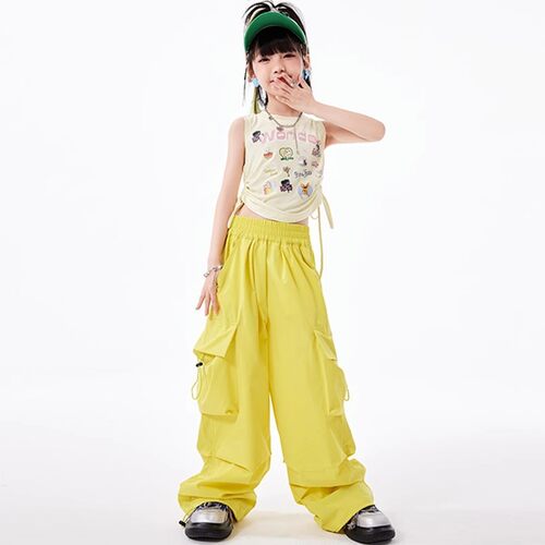 新品女孩街舞潮服高腰露脐爵士舞服装幼儿E多巴胺jazz套装走秀hip