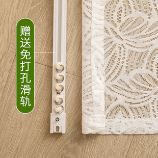 极速厨房专用h帘子柜门遮挡柜子帘布杂物防尘橱柜拉帘柜子免打孔