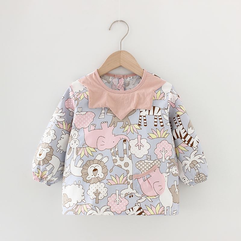 极速网红罩衣女宝宝兜兜衣儿童洋气防水防脏N时尚外穿反穿衣男宝