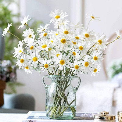 极速5Pcs 50cm Artificial Whiyte Daisy Flower Bouquet DIY Vas