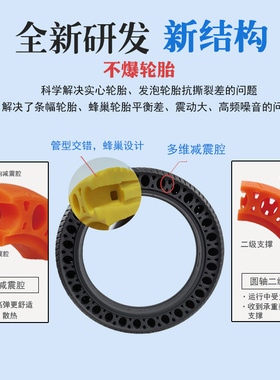 极速14寸折叠电动车轮胎14x2.125免充气N实心胎代驾锂电瓶车前后