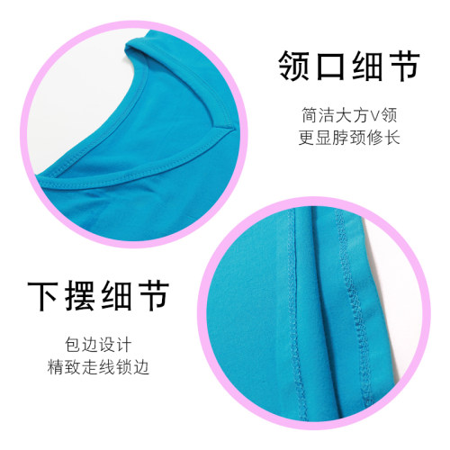 新品练功服 舞蹈上衣V领女舞蹈服短E袖夏修身黑色成人形体舞衣芭