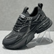 男2025春夏季 网面运动休闲鞋 新款 男士 厚底增高透气网鞋 黑色老爹鞋