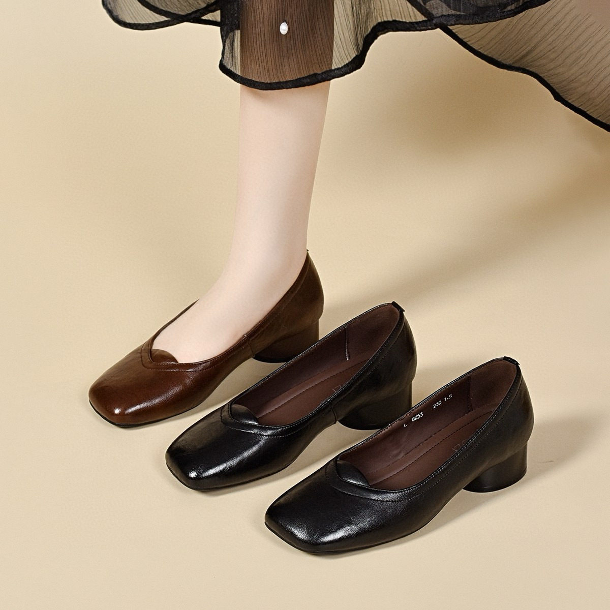 方头平底鞋女2025法式优雅浅口单鞋简约气质低跟通勤一脚蹬乐福鞋,女鞋,乐福鞋（豆豆鞋）,淘宝优惠券,粉丝福利购,淘宝优惠卷