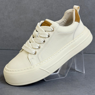 男鞋2025新款秋季真皮休闲板鞋男厚底精神小伙鞋子男简约百搭潮鞋