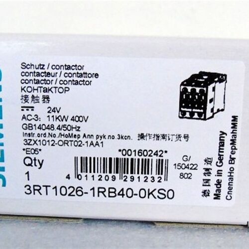 现货3RT1026-1R..0-0KS0 24VDC 接触器 3RT1026-1RB40-0KS0
