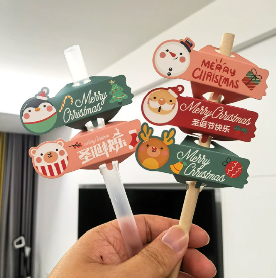 新款圣诞节吸管杯套新款吸管标杯套2025年平安夜咖啡奶茶通用