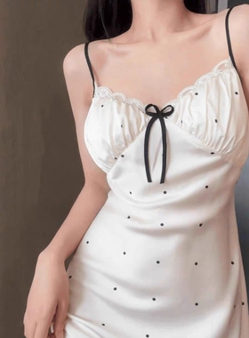 『Flower』2025新款带胸垫睡衣女冰丝夏天性感蕾丝新款吊带睡裙女