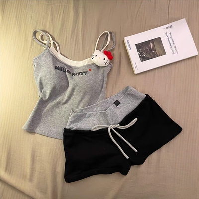 hellokitty睡衣女夏2025吊带胸垫