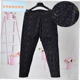 老年女士驼e绒棉裤轻便可外穿加厚保暖裤加肥宽松老太太花打底裤,