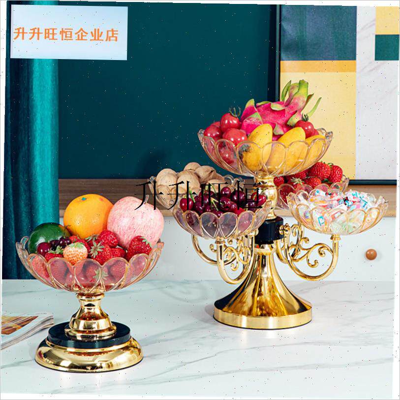 024新款干果水果盘家s用客厅茶几糖果欧式多层水晶果盘高档轻奢,