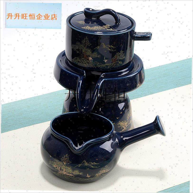 人石磨自动功夫茶具套装高档家用陶F瓷泡茶壶盖冲茶神器茶杯配件,