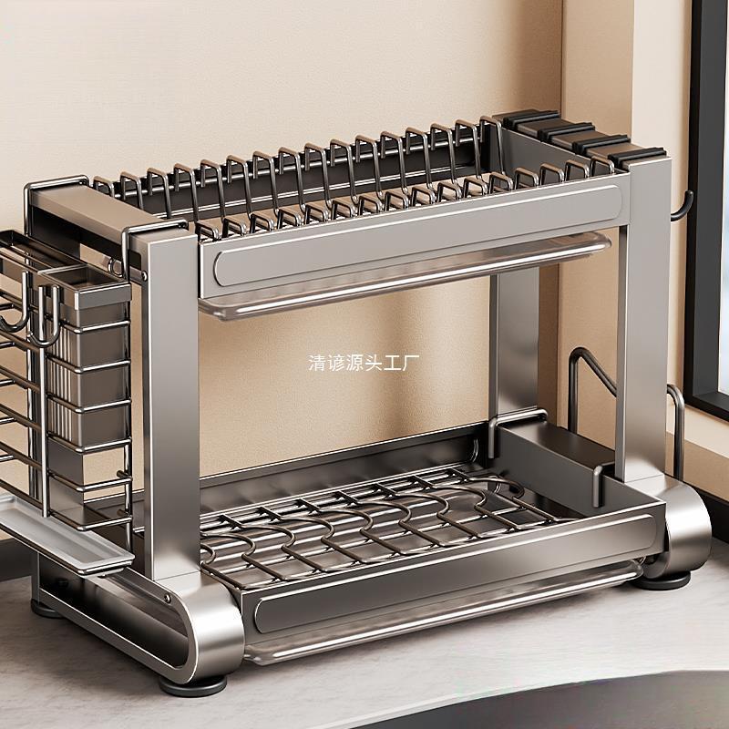 厨房置物架多功能碗盘碗碟收纳架碗筷收纳盒碗柜家用放碗架沥水架