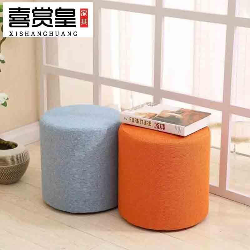 5V布艺小凳子家用沙发凳创意梳妆凳茶几凳实木换鞋凳时尚坐墩搁脚