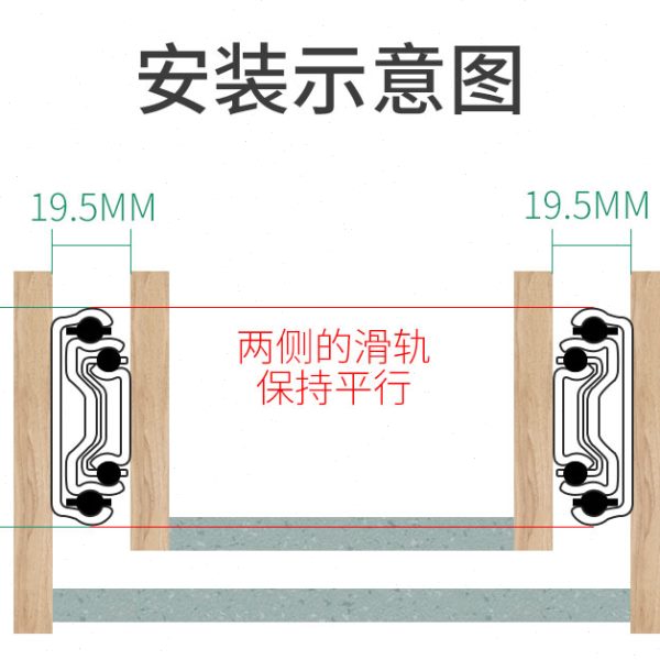 76宽工业重型滑轨承重导轨三节房车超大型抽屉机床机柜带锁楼梯柜
