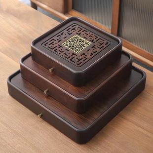 小茶台 竹四方形茶盘家用排水两用简易托盘实木茶具干泡小型储水式
