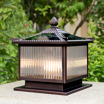 太阳能庭院柱头灯户外防水围墙围栏灯别墅大门口门柱子灯接电款