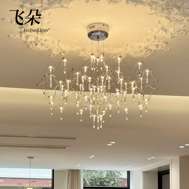 飞朵法式轻奢水晶客厅主灯2026新款萤火虫餐厅灯具设计师卧室吊灯图片