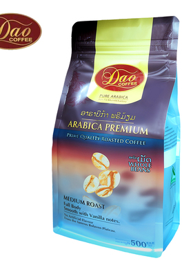 老挝进口DAO阿拉比卡咖啡豆500g/包中度烘焙老挝波罗芬高原咖啡豆