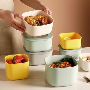 食物收纳盒可微波炉加热学生饭盒冰箱水果保鲜盒带盖密封餐盒 日式