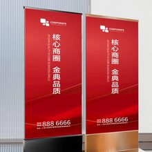 落地式不锈钢玻璃立牌立屏展示架商场展架立式售楼部双面导视台
