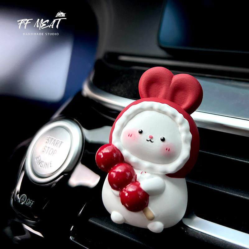 车载香薰可爱卡通糖葫芦兔兔手绘扩香石汽车空调出风口夹装饰品,3C数码配件,USB多功能数码宝,淘宝优惠券,粉丝福利购,淘宝优惠卷