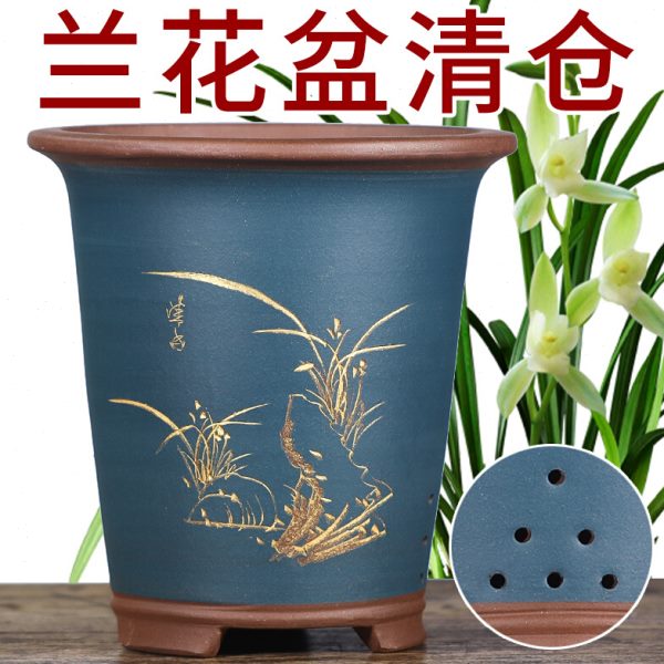 吊兰特价花盆大号宜兴紫砂兰花盆蝴蝶兰大花兰花草君子兰陶瓷惠兰