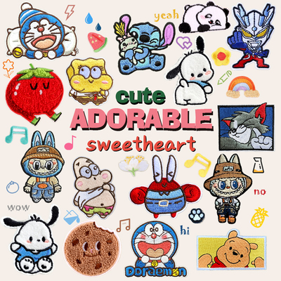 卡通刺绣布贴衣服包包手机壳