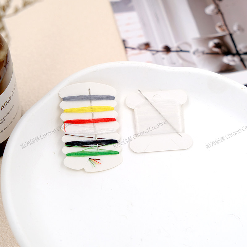 彩色透明色针线包酒店一次性针线手工DIY彩色线缝纫线套装材料