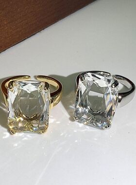 欧美手饰14真金个性锆石指环跨境