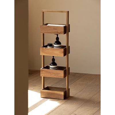 相思木置物架四层多层木质收纳架果蔬零食架浴室厨房卫生间储物筐