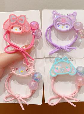 卡通库洛米头绳儿童发圈编织女童橡皮筋扎丸子头小女孩头饰不伤发