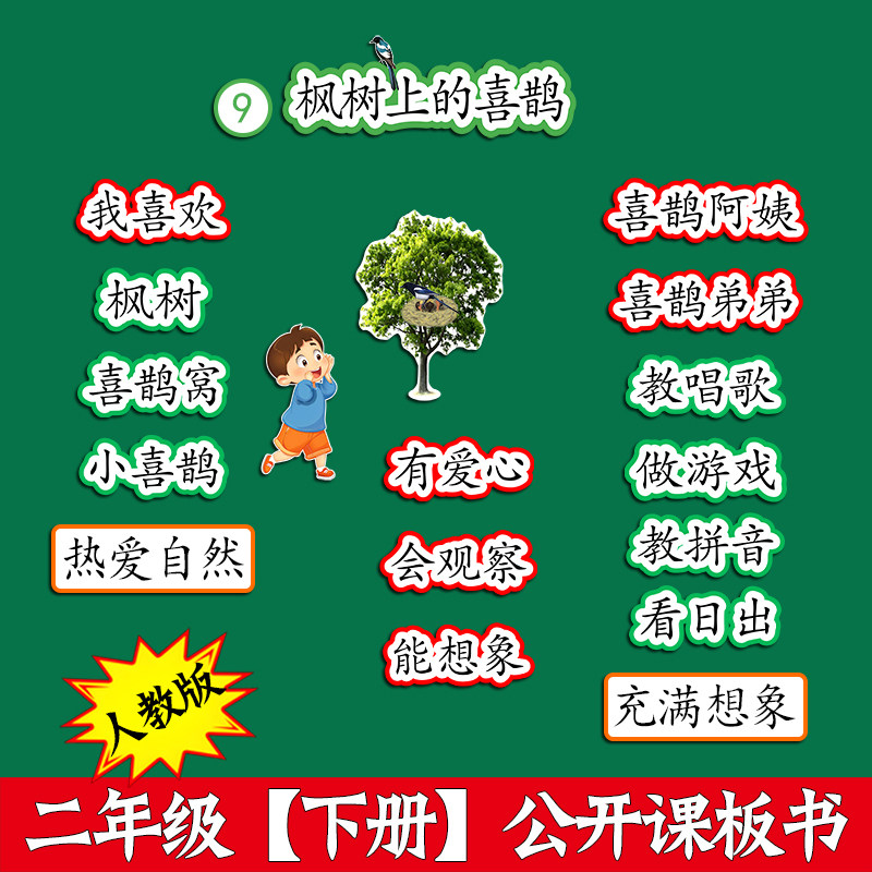 枫树上的喜鹊公开课板书设计板贴图片
