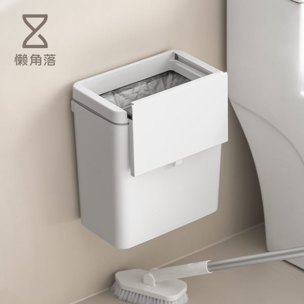懒角落卫生间垃圾桶家用厨房2025新款大号大容量厕所壁挂带盖夹缝
